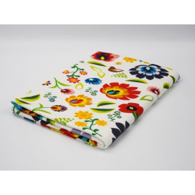 ŁOWICKÝ FOLKLOR / bílý - Viskózový úplet WE210