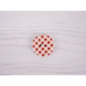 Dřevěný knoflík KOSTKA  hnědá 36 mm