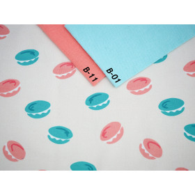 Macarons ( J'adore Paris) / brzoskwiniowy - dresówka pętelkowa 