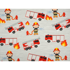 HASIČSKÉ VOZY / oheň - Viskózový úplet WE210