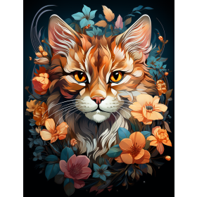 ANIMALS MANDALA wz.12 (cat) - panel (60cm x 50cm) 