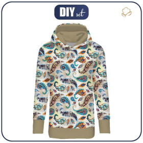 DÁMSKÁ MIKINA (MEGI) - DLOUHÁ S KAPUCÍ - BOHO PAISLEY -   teplákowina