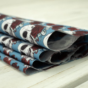 CZASZKI I RÓŻE - rychleschnoucí tkanina