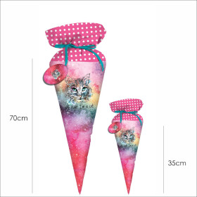 První třída Candy Cone - Akvarelová galaxie / kočka / Velikost na výběr