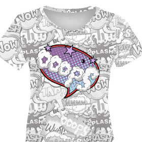 DÁMSKÉ TRIČKO - KOMIKS / ooops (fialový - červený) - single jersey