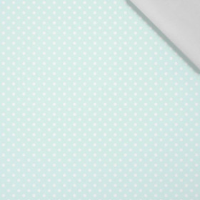 TEČKY BÍLÉ / světlomentolový - bavlněná tkanina