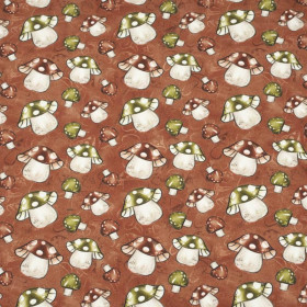 LEŚNE GRZYBY WZ. 1 / brąz - Organická Teplákovina