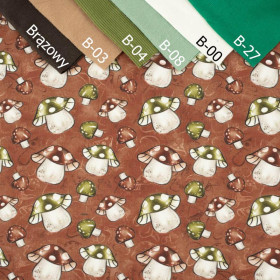 LEŚNE GRZYBY WZ. 1 / brąz - Organická Teplákovina