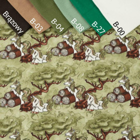 LEŚNE JEDNOROŻCE WZ. 2 / zielone - Organická Teplákovina