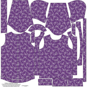 DĚTSKÁ BUNDA PARKA (ARIEL) - MOTÝLI / obrys (PURPUROVÍ MOTÝLI) - softshell