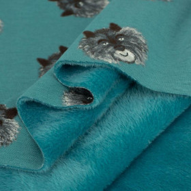 PSÍ ČUMÁKY / mořský melír - teplákovina s medvídkem / alpský fleece