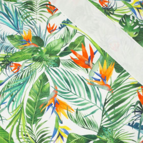 RAJSKA DŻUNGLA / biały - organický úplet single jersey s elastanem 