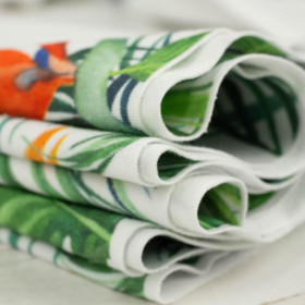 RAJSKA DŻUNGLA / biały - organický úplet single jersey s elastanem 