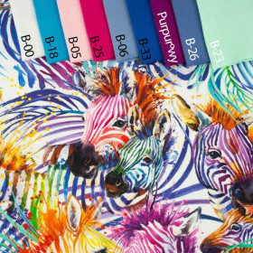 ZEBRY (duhový) / bílá - teplákovina