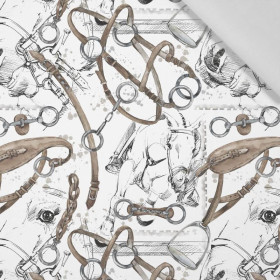 JEZDECTVÍ (HOBBY A POVOLÁNÍ) / bílý - bavlněná tkanina