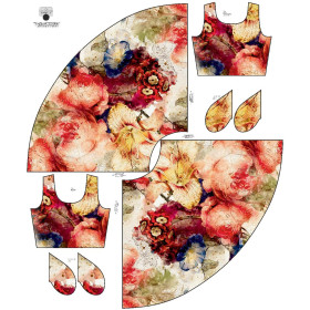 ŠATY "ISABELLE" - WATERCOLOR FLOWERS VZ. 5 - šicí souprava