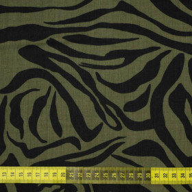 ZEBRA / olivový - Tkanina Lyocell