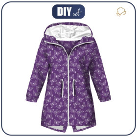 DĚTSKÁ BUNDA PARKA (ARIEL) - MOTÝLI / obrys (PURPUROVÍ MOTÝLI) - softshell