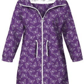 DĚTSKÁ BUNDA PARKA (ARIEL) - MOTÝLI / obrys (PURPUROVÍ MOTÝLI) - softshell