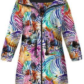 DĚTSKÁ BUNDA PARKA (ARIEL) - DUHOVÉ ZEBRY - softshell