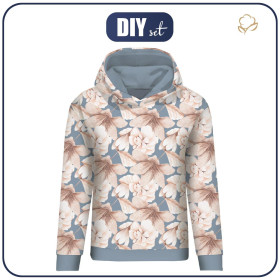 DÁMSKA MIKINA (POLA) CLASSIC S KAPUCÍ - RETRO FLOWERS vz. 2 - Sada šití