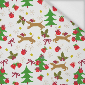 PEJSKY S VÁNOČNÍ STROMKY / bílý - softshell