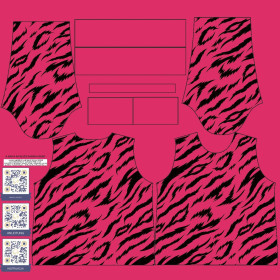 DÁMSKÁ MIKINA (HANA) BASIC - ZEBRA / B-25 - FUCHSIE - teplákovina - XS