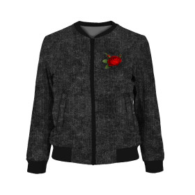 DÁMSKA BOMBER BUNDA (KAMA) - POTÍRANÝ JEANS / Černá  - Sada šití