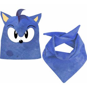 DĚTSKÁ ČEPICE A ŠATKA - BLUE HEDGEHOG - Sada šití