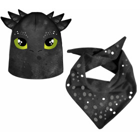 DĚTSKÁ ČEPICE A ŠATKA (DINO) - BLACK DRAGON 44-47