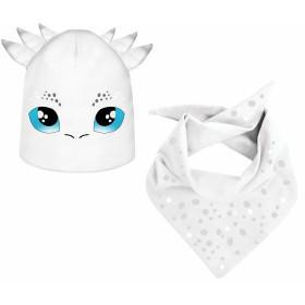DĚTSKÁ ČEPICE A ŠATKA (DINO) - WHITE DRAGON 51-54