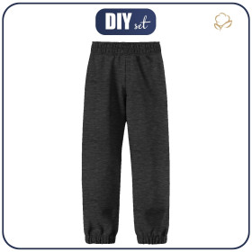 SOFTSHELLOVÉ DĚTSKÉ KALHOTY (YETI) - MELÍR GRAFITOVÝ - Sada šití
