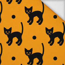 HALLOWEEN ČERNÉ KOČKY / dynie - teplákovina 