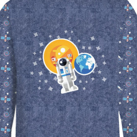LONGSLEEVE - ASTRONAUT (CESTA DO VESMÍRU) / ACID WASH TMAVOMODRý - single jersey
