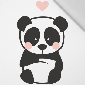 PANDA / BLADY RÓŻ ROZMIAR "M" 50x60 cm - biała (Przód) - panel tkanina bawełniana