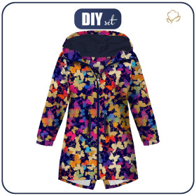 DĚTSKÁ BUNDA PARKA (ARIEL) - MOTÝLCI / barevná - softshell