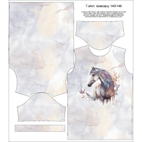 DĚTSKÉ TRIČKO -  WATERCOLOR HORSE - Sada šití