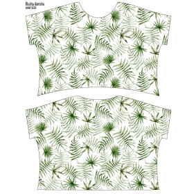 LEHKÁ HALENKA OVERSIZE "ELENA" - TROPICKÉ LITSI vz. 3 / bílý (JUNGLE) - Sada šití