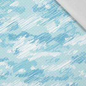 MORO  - čmáranice / azurový - bavlněná tkanina