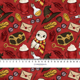 KOUZELNÝ MIX VZ. 2 (KOUZELNÁ ŠKOLA) / červená - lehký, česaný úplet