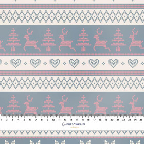 SOBI VZ. 3 / šedý (NORSKÉ VZORY) - lehký, česaný úplet