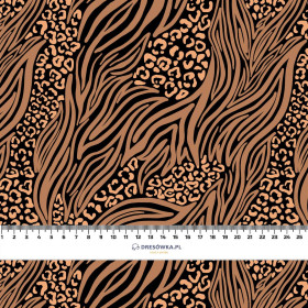 ZVÍŘECÍ MIX / karamel - tkanina bawełniana