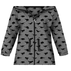 DĚTSKÁ BUNDA PARKA (ARIEL) - DINO ČERNÉ / eko melír - softshell