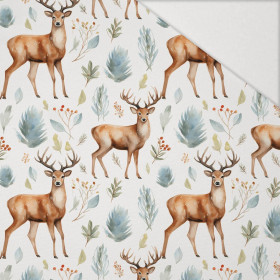 PASTEL REINDEER - Hydrofobní česaná teplákovina