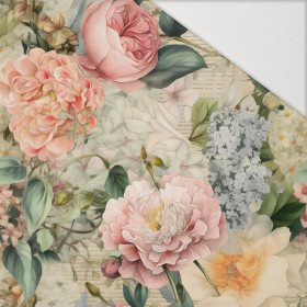 VINTAGE FLOWERS VZ. 14 - Hydrofobní česaná teplákovina