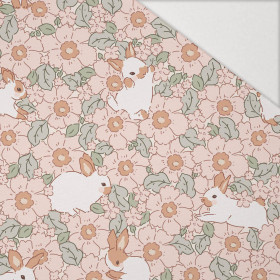 ZAJÍČCI NA KVĚTINÁCH - Hydrofobní česaná teplákovina