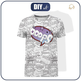PÁNSKÉ TRIČKO - KOMIKS / ooops (fialový - červený) - single jersey 