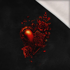 STEAMPUNK HEART - panel (60cm x 50cm) teplákovina počesaná s elastanem ITY