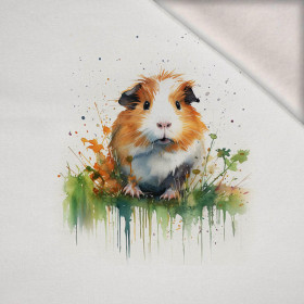 WATERCOLOR GUINEA PIG - Panel (75cm x 80cm) teplákovina počesaná s elastanem ITY
