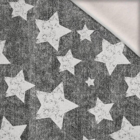 BIAŁE GWIAZDY / przecierany jeans (szary) - teplákovina počesaná s elastanem ITY